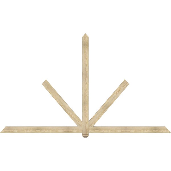 Ekena Millwork Kennewick Rough Sawn Timber Gable Bracket, Douglas Fir, 108"W x 63"H x 2"D x 4"F, 14/12 Pitch GBW108X63X0204KEN00RDF - main